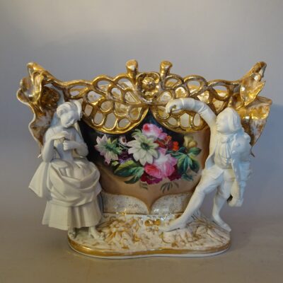 Cachepot in porcellana policroma Francia XIX secolo