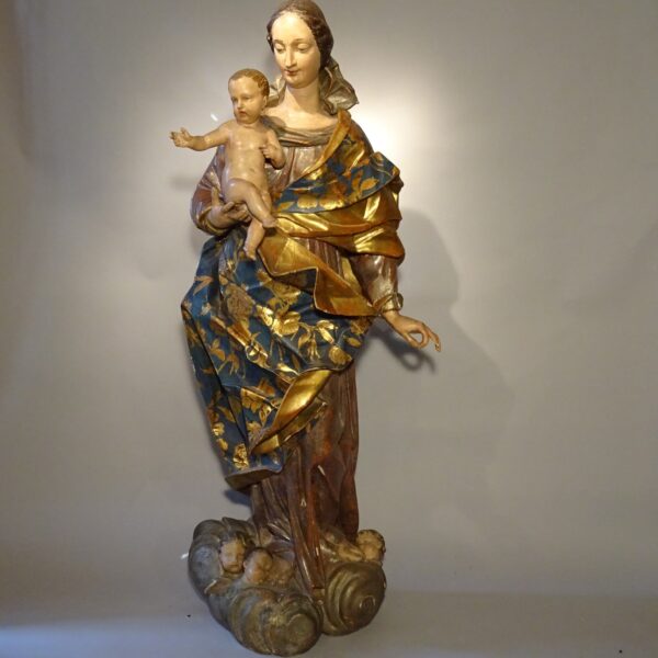 Madonna con il Bambino scultura in legno fine XVIII sec.