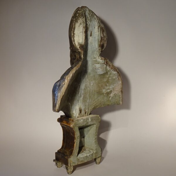 Busto reliquiario in legno argentato-3