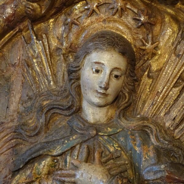 Madonna in legno policromo XVII secolo-2