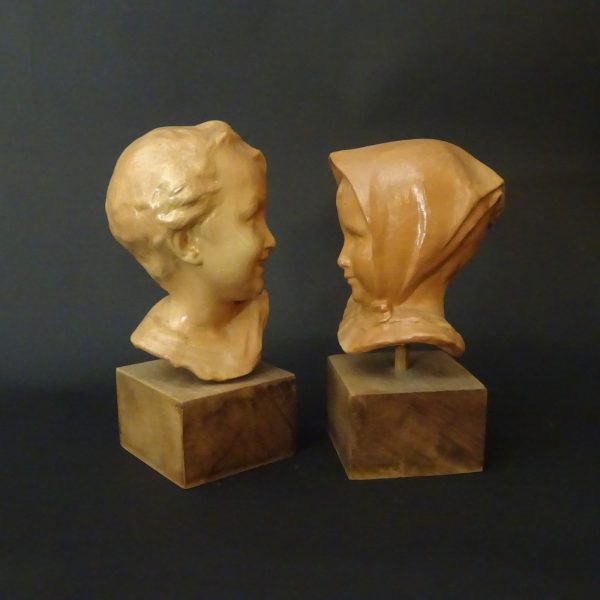 S.Tassinari Faenza piccoli busti in terracotta -1