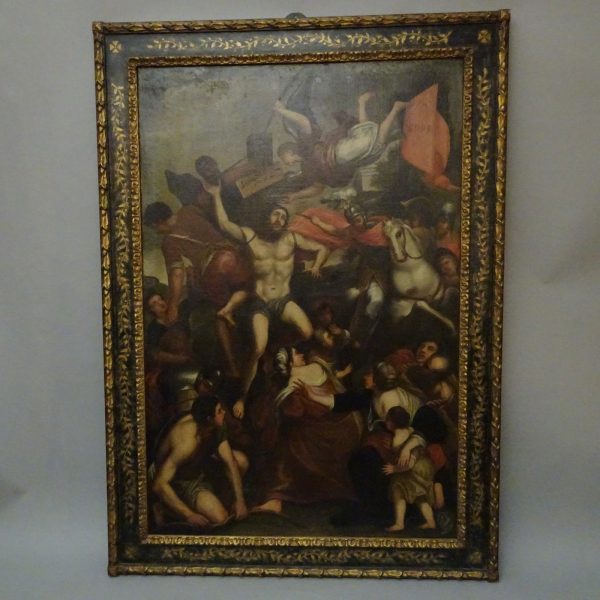 Martirio di San Sebastiano olio su tela XVIII se