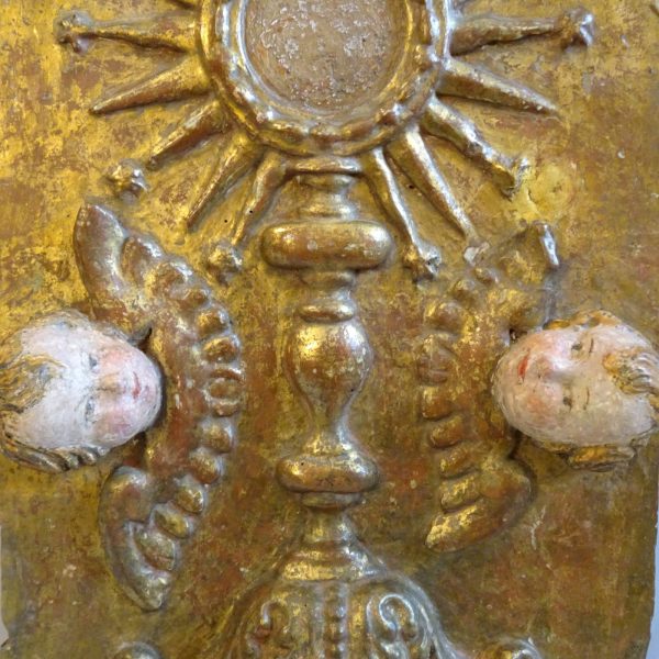 Porta di tabernacolo in legno dorato XVIII secolo-2