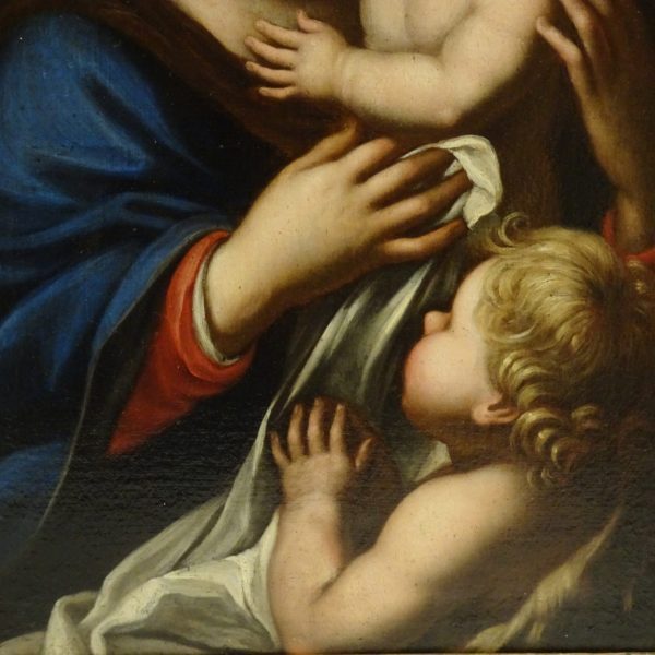 Madonna Col Bambino E San Giovannino XVIII Secolo 3