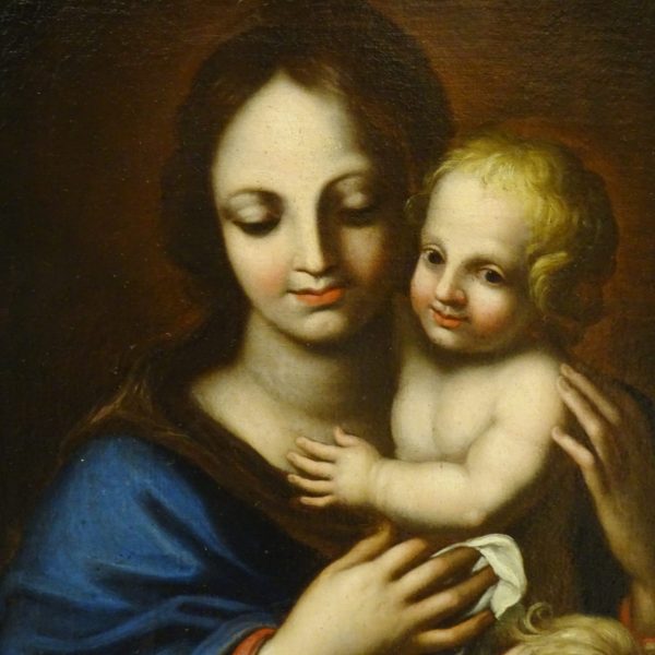 Madonna Col Bambino E San Giovannino XVIII Secolo 4