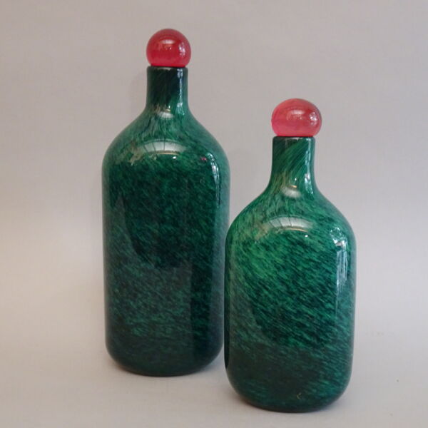 Toni Zuccheri (1937-2008 ) Barovier e Toso, Coppia di bottiglie-1