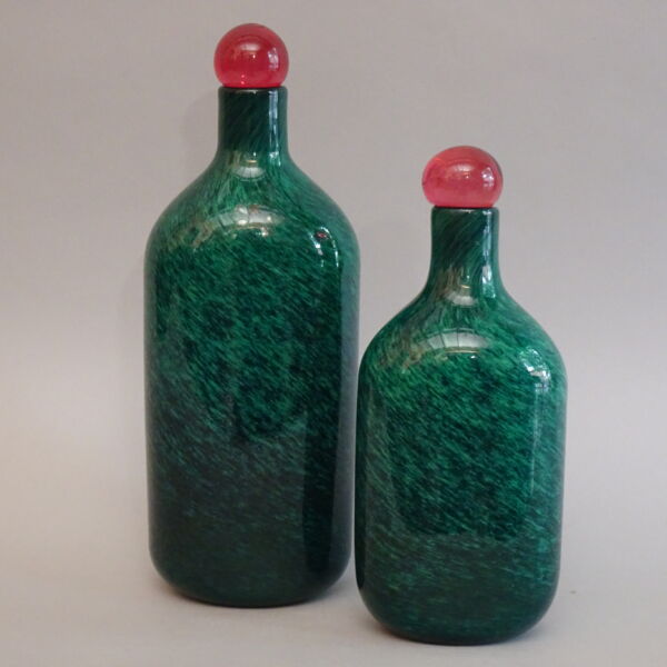 Toni Zuccheri (1937-2008 ) Barovier e Toso, Coppia di bottiglie